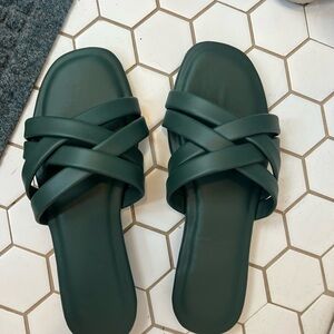 Green Women's Slide Sandals